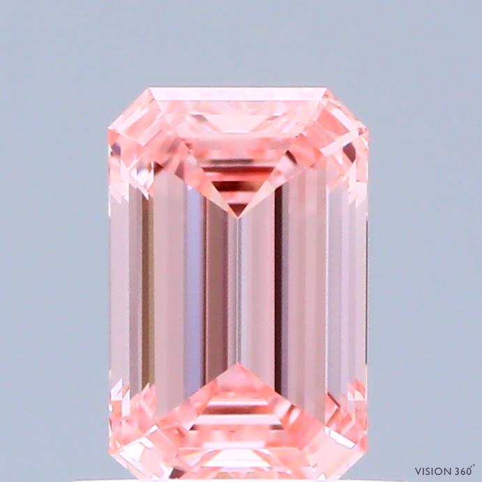 0.81 Ct. Fancy Vivid Pink Emerald Lab Grown Diamond