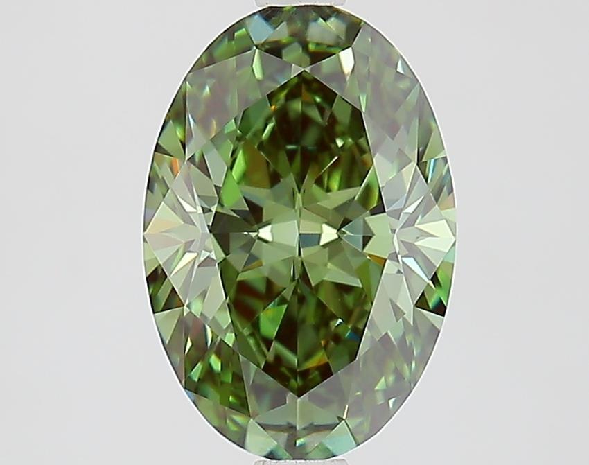 2.08 Ct. Fancy Vivid Green Oval Lab Grown Diamond