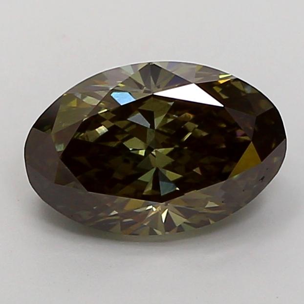 2.51 Ct. Fancy Deep Green Oval Lab Grown Diamond