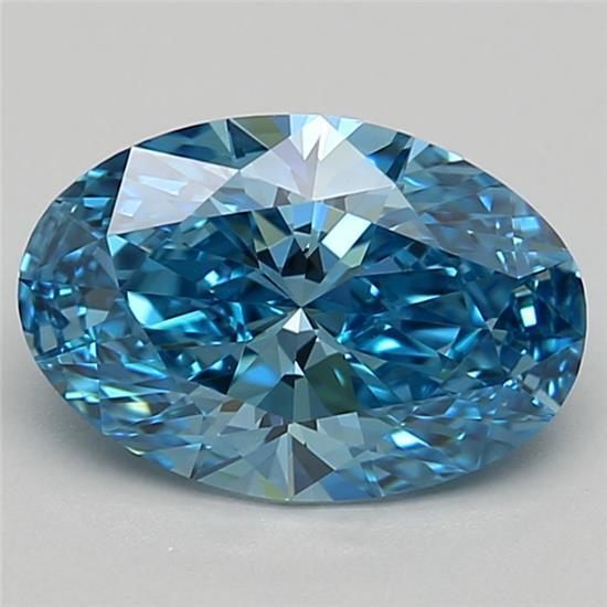 1.60 Ct. Fancy Vivid Blue Oval Lab Grown Diamond