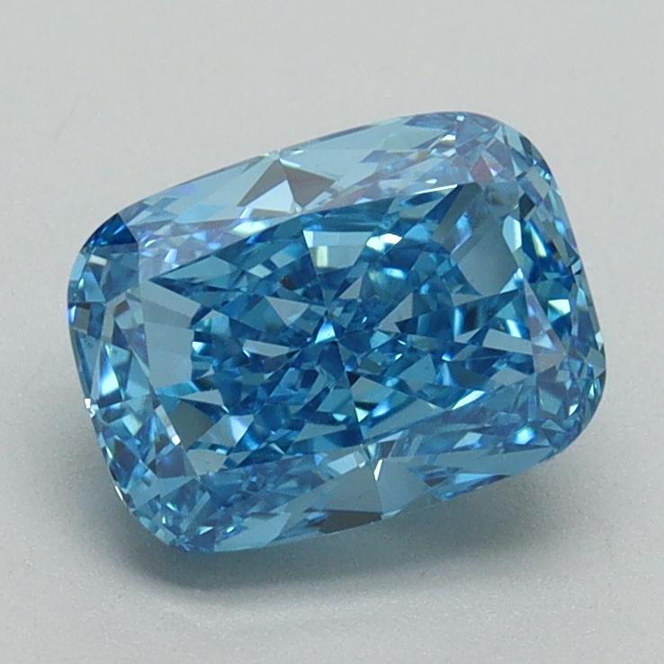 1.53 Ct. Fancy Vivid Blue Cushion Lab Grown Diamond