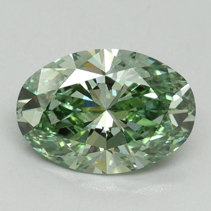 1.60 Ct. Fancy Vivid Green Oval Lab Grown Diamond