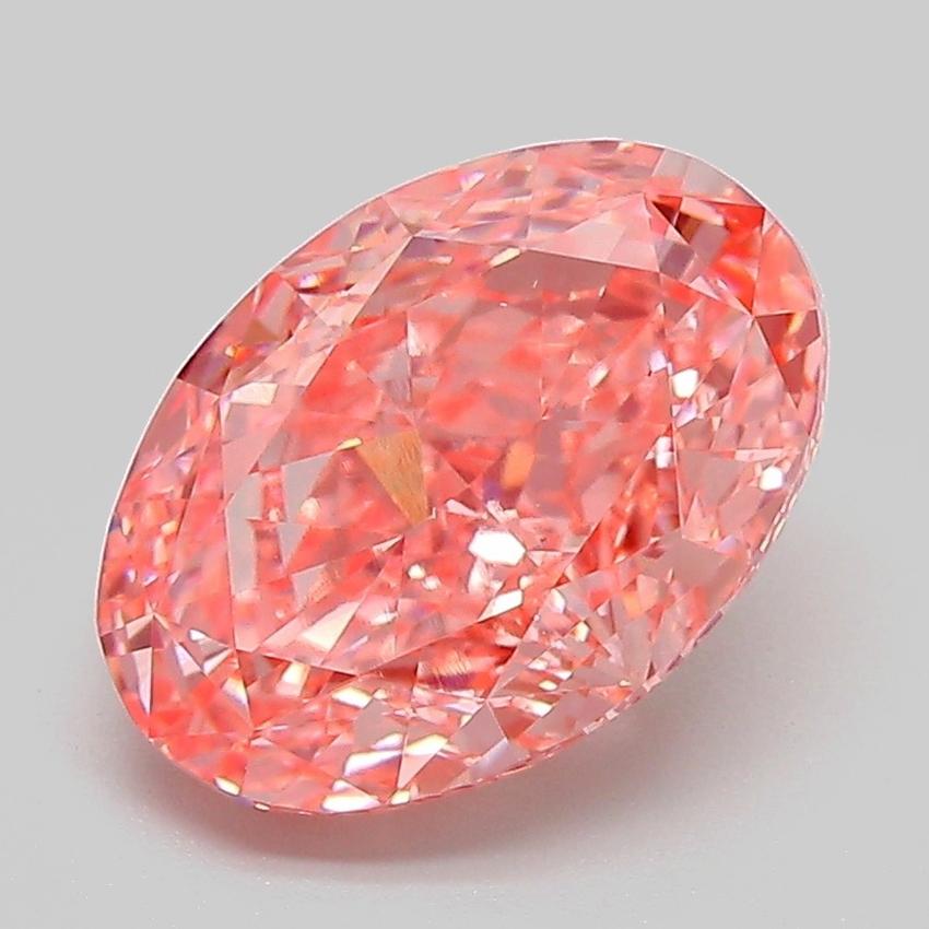 3.13 Ct. Fancy Vivid Pink Oval Lab Grown Diamond