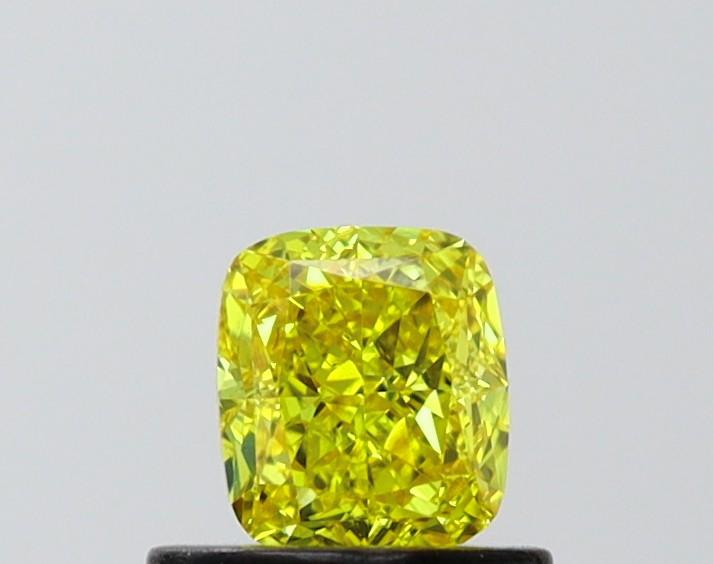 0.55 Ct. Fancy Vivid Yellow Cushion Lab Grown Diamond