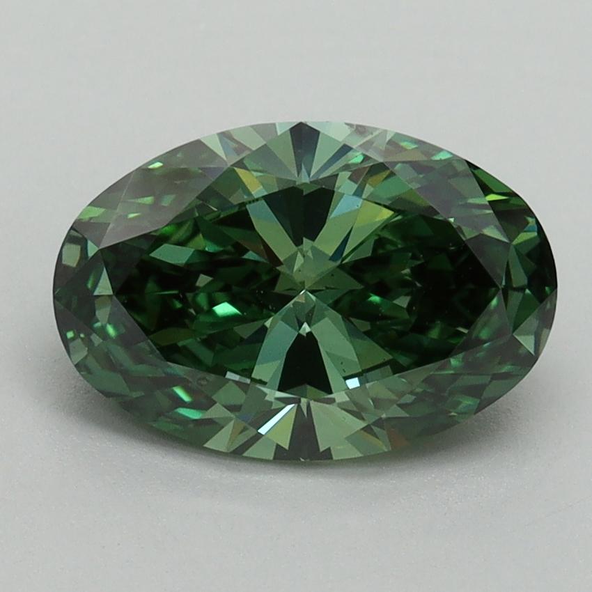 2.02 Ct. Fancy Vivid Green Oval Lab Grown Diamond