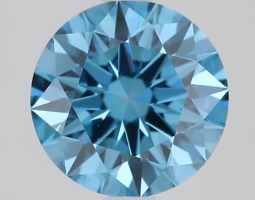 1.66 Ct. Fancy Vivid Blue Round Lab Grown Diamond