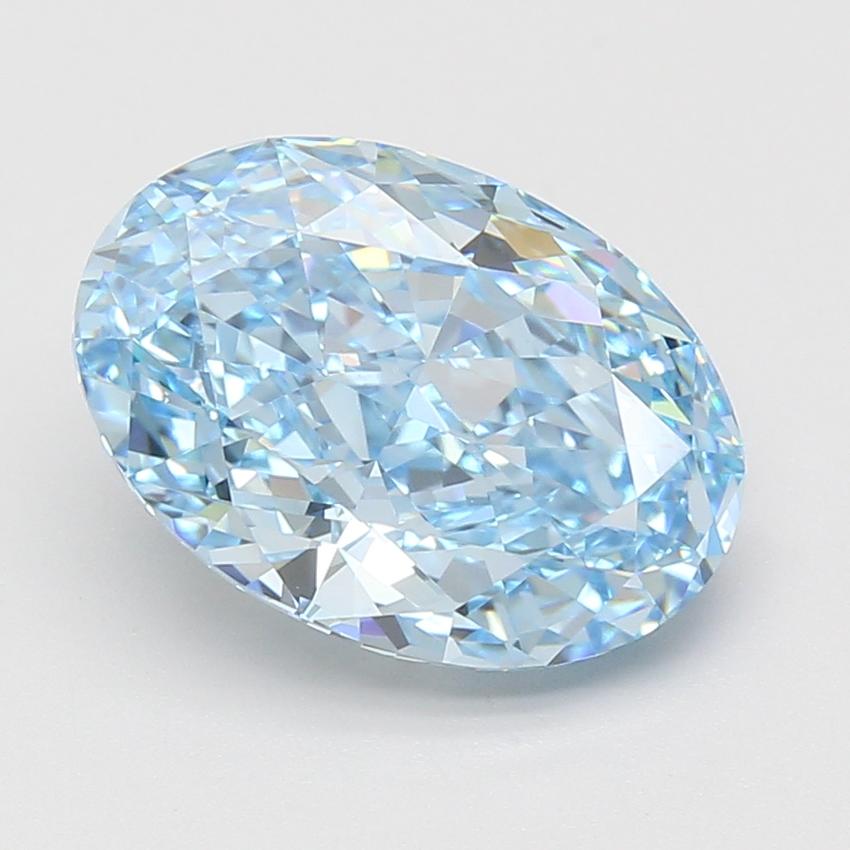 5.09 Ct. Fancy Vivid Blue Oval Lab Grown Diamond