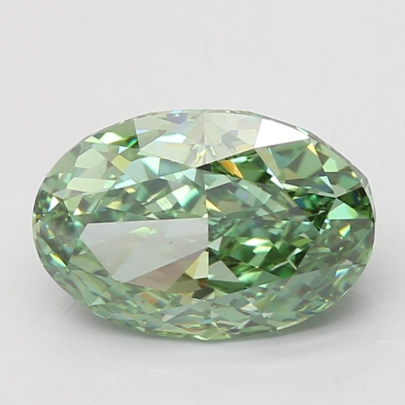 4.02 Ct. Fancy Vivid Green Oval Lab Grown Diamond