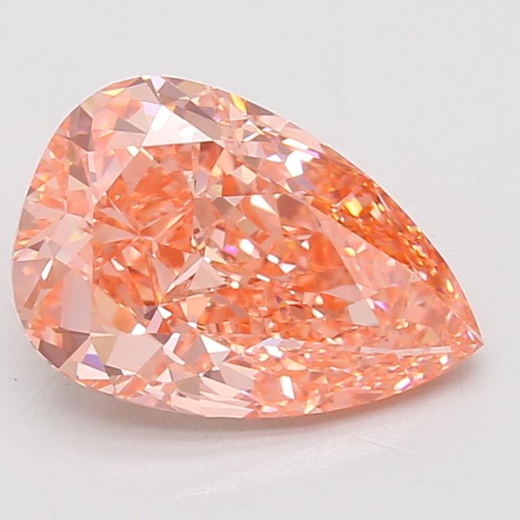 3.55 Ct. Fancy Vivid Pink Pear Lab Grown Diamond