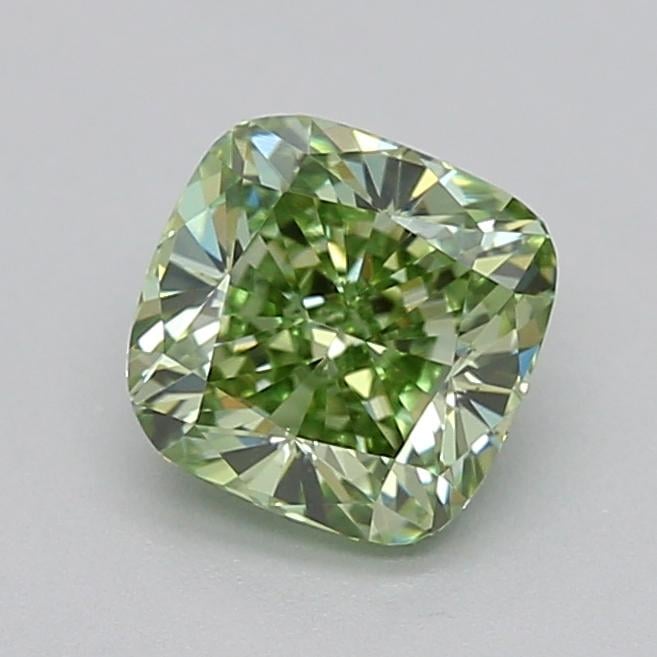 0.54 Ct. Fancy Vivid  Green Cushion Lab Grown Diamond