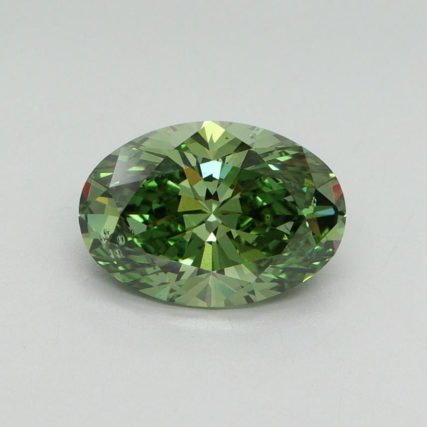 2.02 Ct. Fancy Vivid Green Oval Lab Grown Diamond