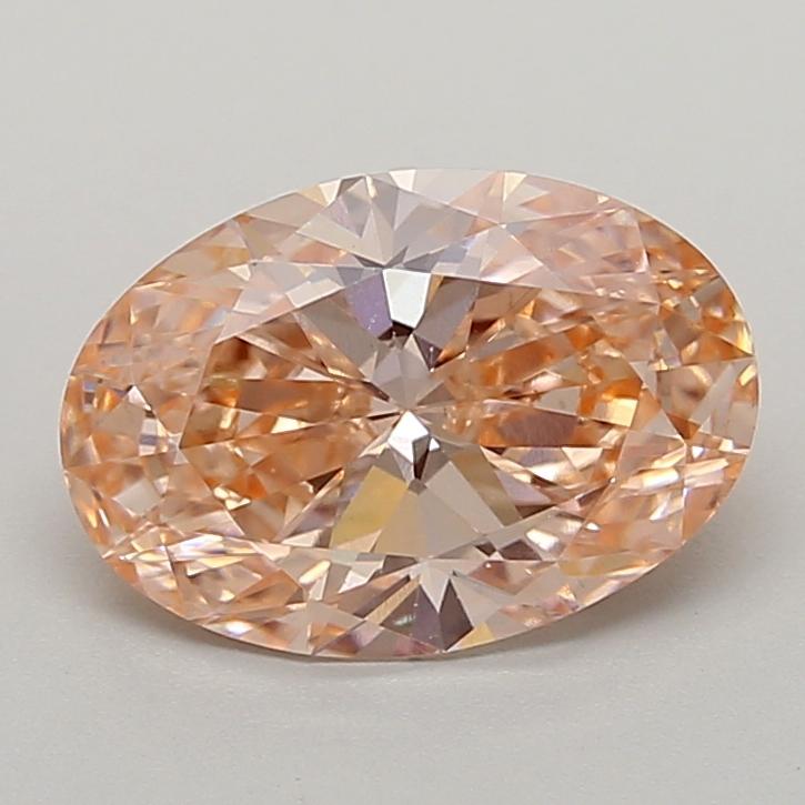 2.05 Ct. Fancy Vivid Orangy Pink Oval Lab Grown Diamond