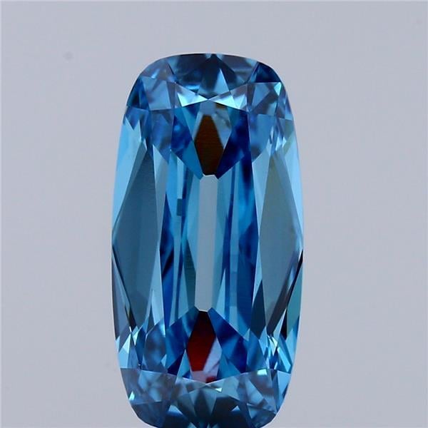 1.55 Ct. Fancy Vivid  Blue Cushion Lab Grown Diamond