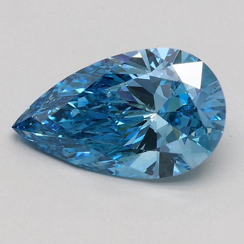 1.08 Ct. Fancy Vivid Blue Pear Lab Grown Diamond