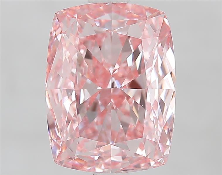 2.97 Ct. Fancy Vivid  Pink Cushion Lab Grown Diamond