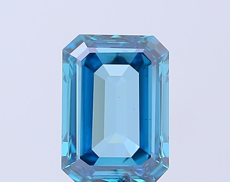 1.49 Ct. Fancy Vivid Blue Emerald Lab Grown Diamond