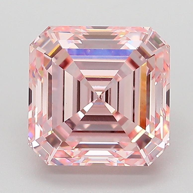 3.05 Ct. Fancy Intense  Pink Asscher Lab Grown Diamond