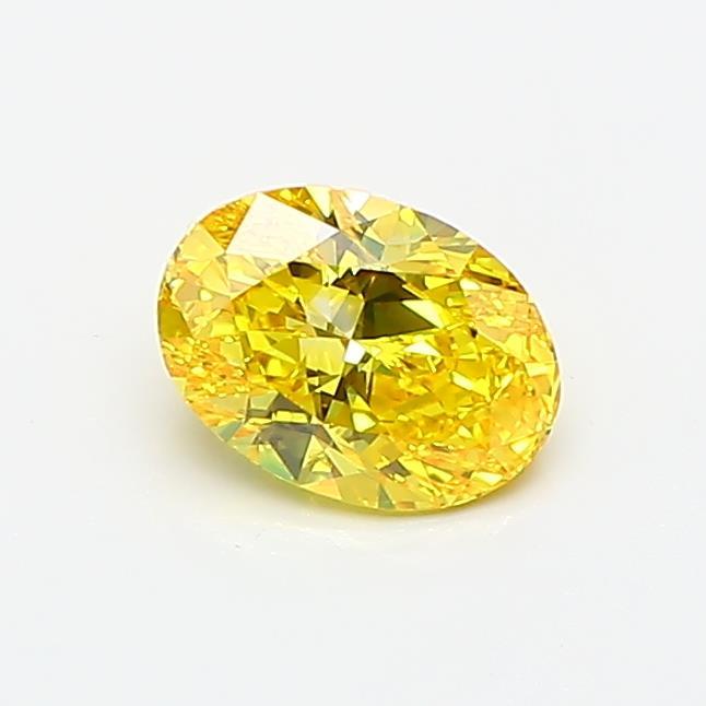 0.66 Ct. Fancy Vivid Yellow Oval Lab Grown Diamond