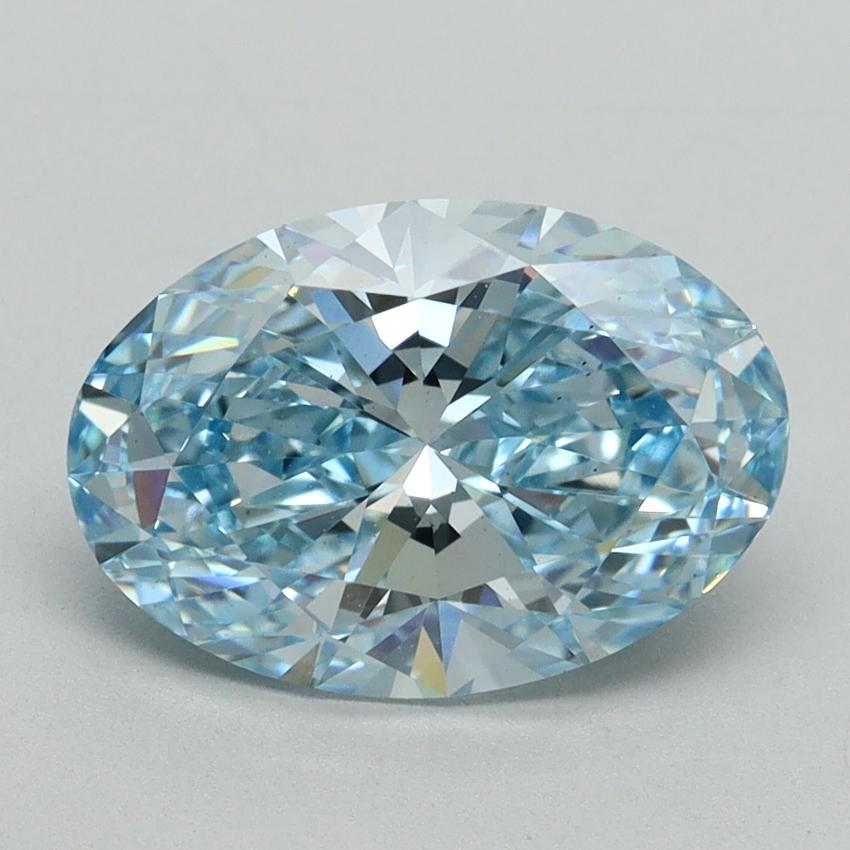 2.47 Ct. Fancy Vivid Blue Oval Lab Grown Diamond