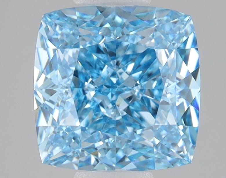 3.03 Ct. Fancy Vivid Blue Cushion Lab Grown Diamond