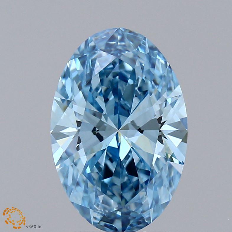 2.08 Ct. Fancy Vivid Blue Oval Lab Grown Diamond