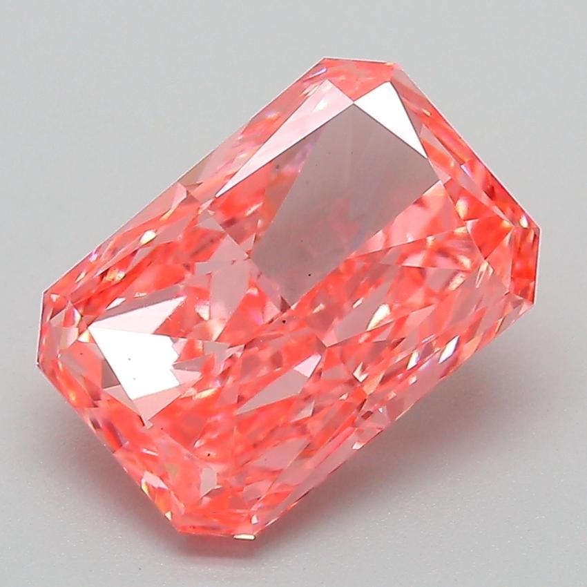 3.05 Ct. Fancy Vivid Pink Radiant Lab Grown Diamond