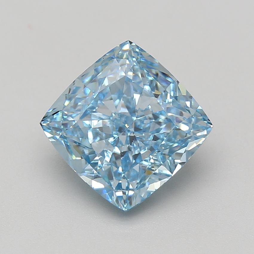 5.07 Ct. Fancy Vivid Blue Cushion Lab Grown Diamond
