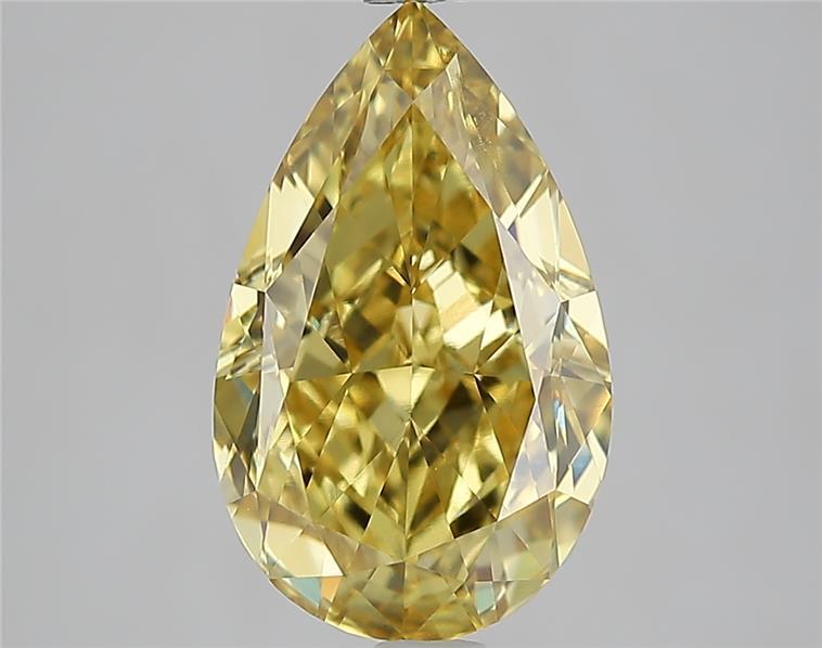 3.98 Ct. Fancy Intense  Yellow Pear Lab Grown Diamond