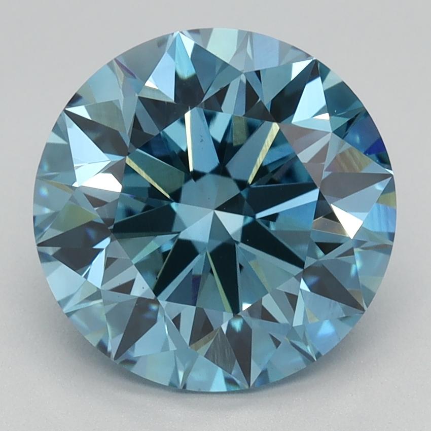 3.10 Ct. Fancy Vivid Blue Round Lab Grown Diamond