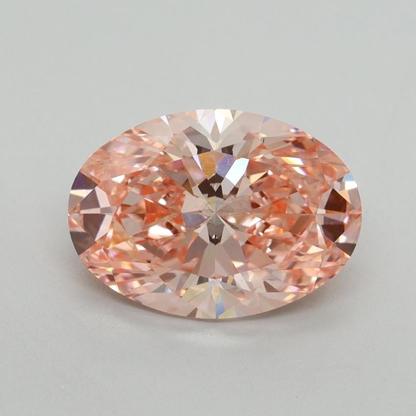 3.02 Ct. Fancy Vivid Pink Oval Lab Grown Diamond