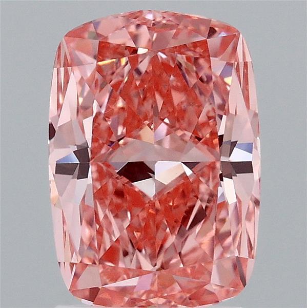 2.18 Ct. Fancy Vivid  Pink Cushion Lab Grown Diamond