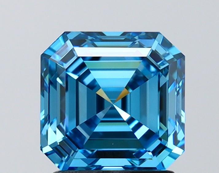 2.00 Ct. Fancy Vivid Blue Asscher Lab Grown Diamond