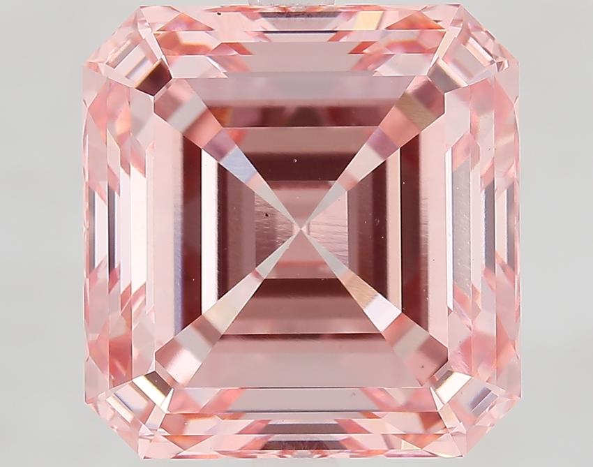 8.00 Ct. Fancy Vivid Pink Asscher Lab Grown Diamond