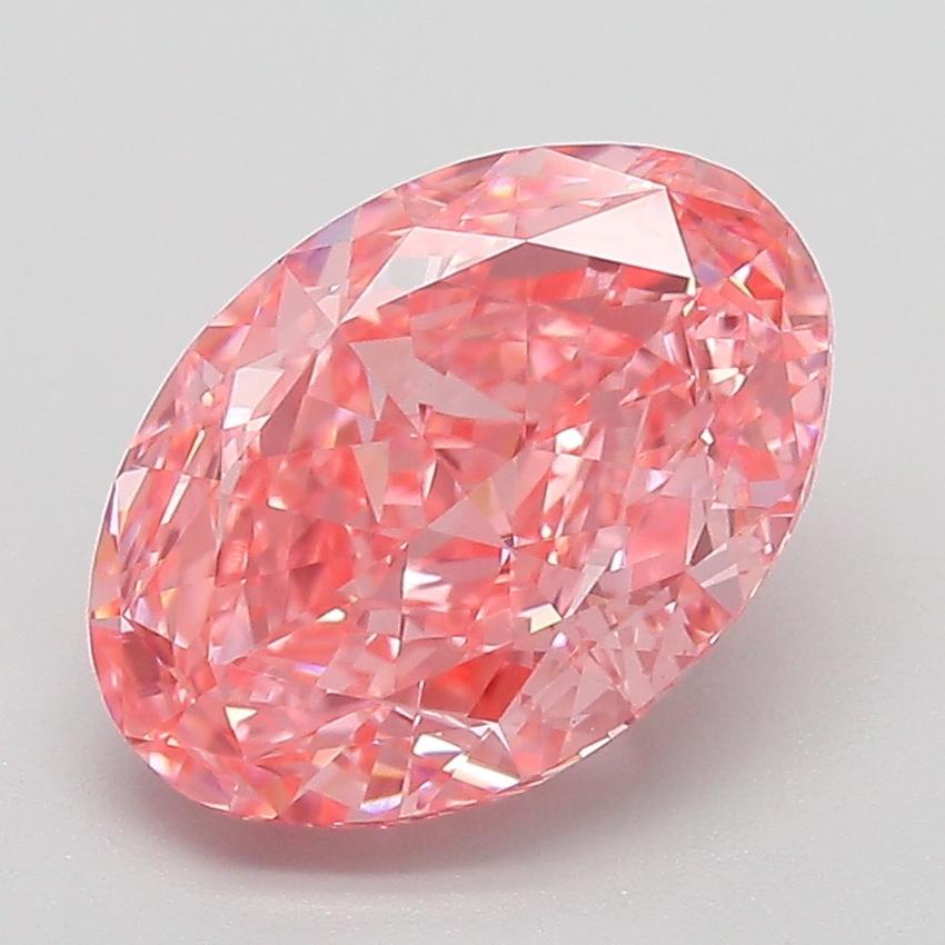 3.06 Ct. Fancy Vivid Pink Oval Lab Grown Diamond