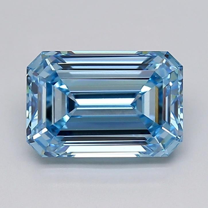 3.15 Ct. Fancy Vivid  Blue Emerald Lab Grown Diamond