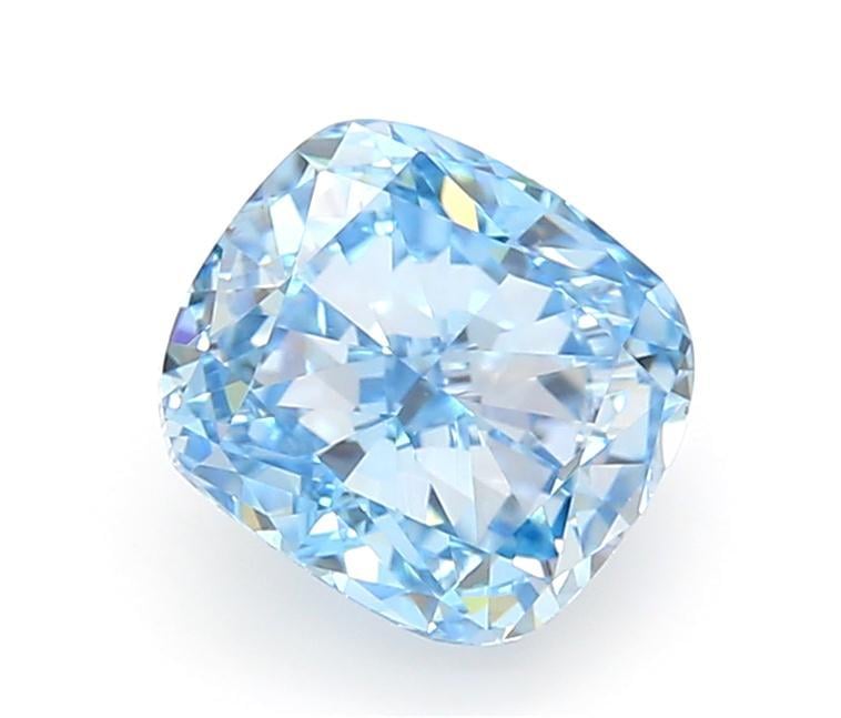 1.05 Ct. Fancy Vivid Blue Cushion Lab Grown Diamond