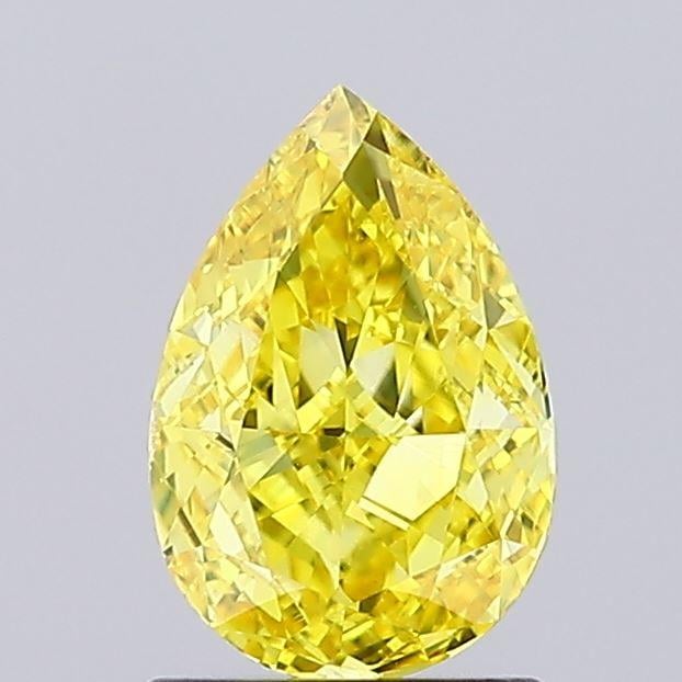 1.14 Ct. Fancy Vivid Yellow Pear Lab Grown Diamond