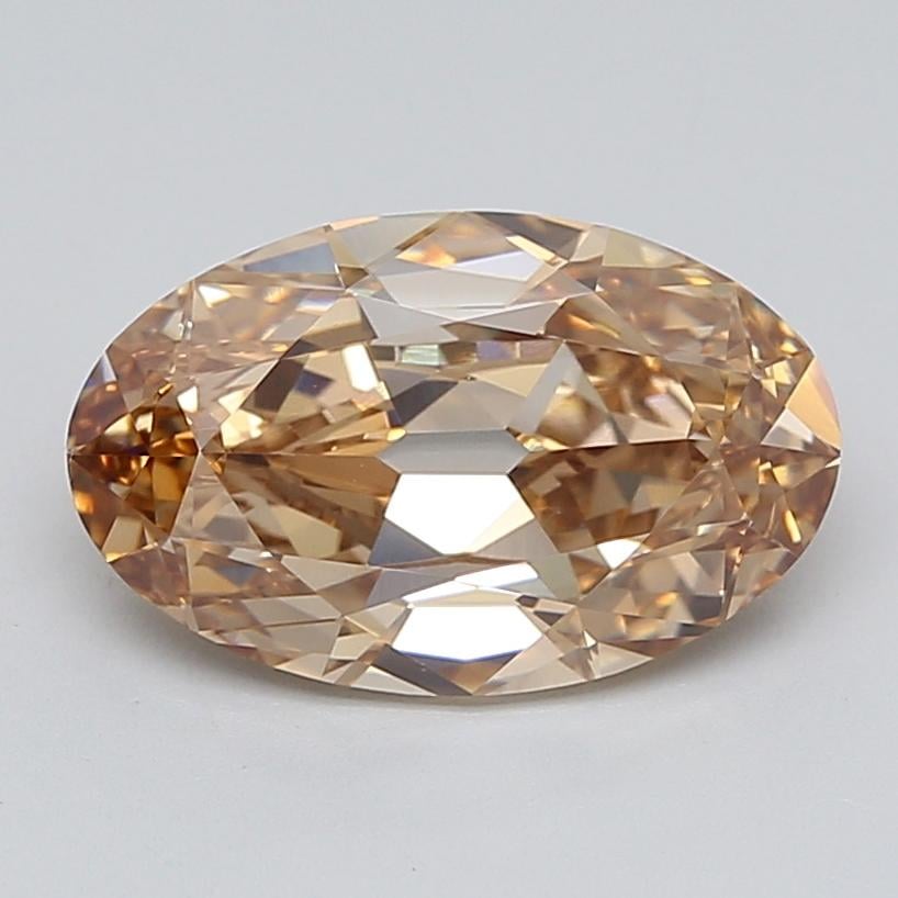 4.05 Ct. Fancy Light Yellowish Brown Oval Lab Grown Diamond