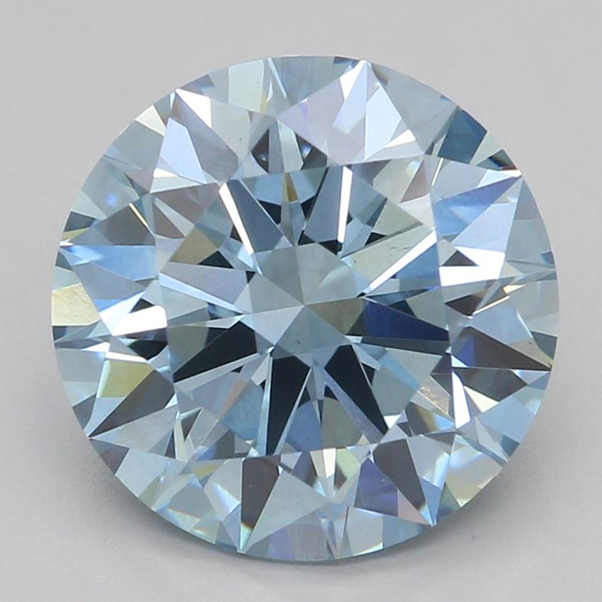 2.57 Ct. Fancy Intense Blue Round Lab Grown Diamond