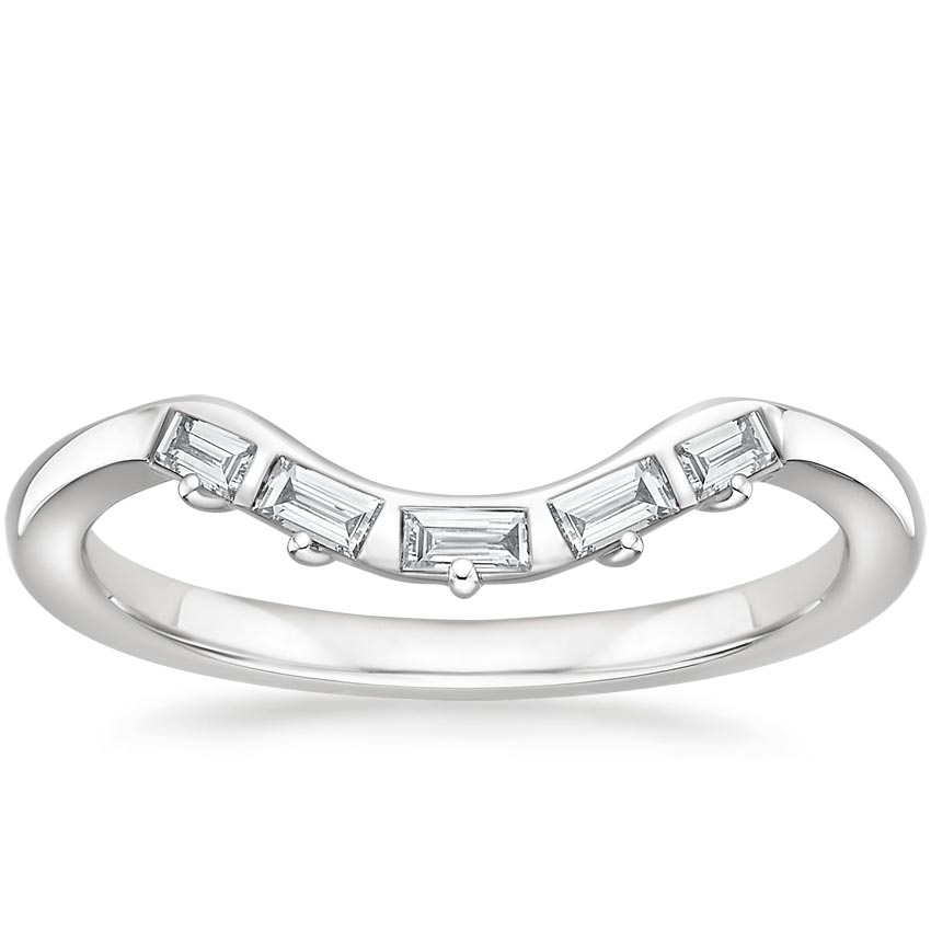 Staccato Baguette Diamond Contour Ring in 18K White Gold
