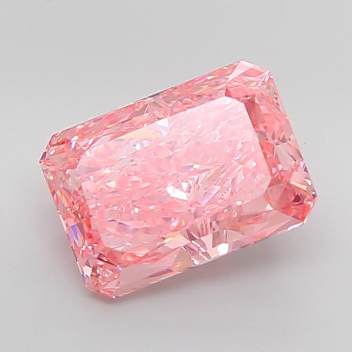 8.53 Ct. Fancy Vivid Pink Radiant Lab Grown Diamond