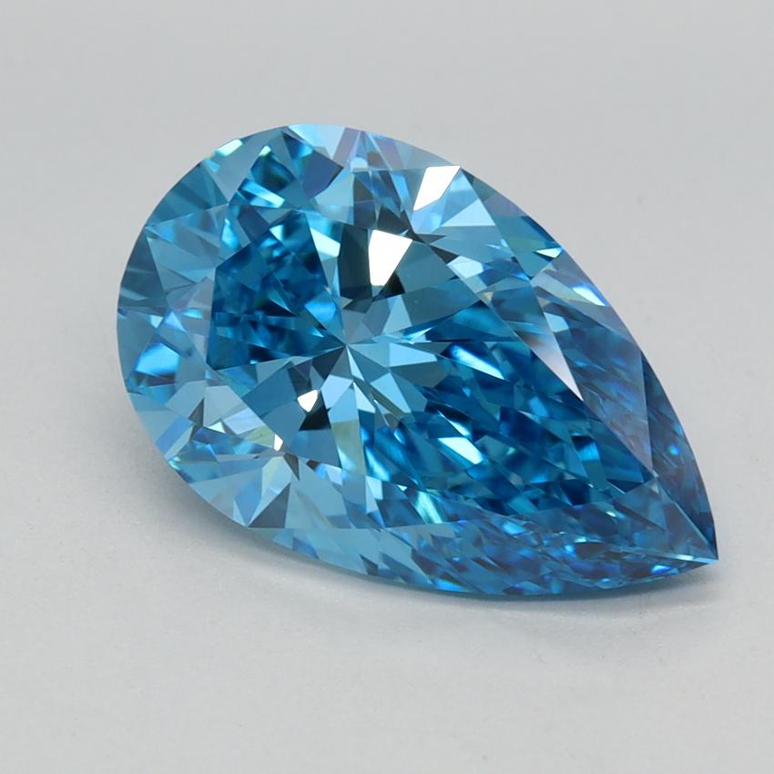 2.87 Ct. Fancy Vivid Blue Pear Lab Grown Diamond