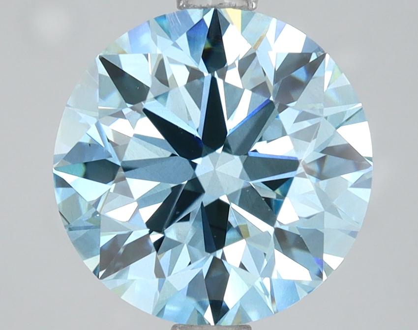 3.31 Ct. Fancy Vivid Blue Round Lab Grown Diamond