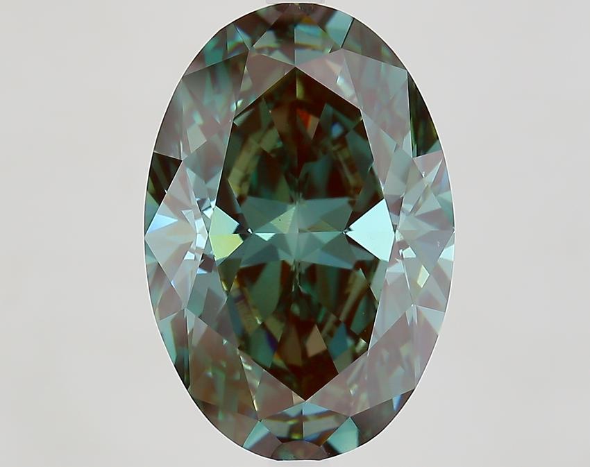 7.51 Ct. Fancy Vivid Green Oval Lab Grown Diamond