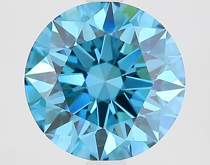 2.63 Ct. Fancy Vivid Blue Round Lab Grown Diamond