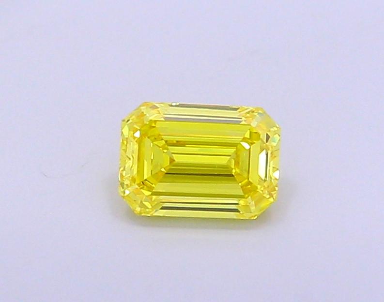 1.01 Ct. Fancy Vivid  Yellow Emerald Lab Grown Diamond