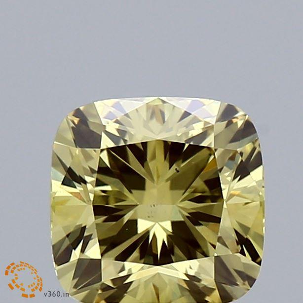 1.58 Ct. Fancy Intense Yellow Cushion Lab Grown Diamond