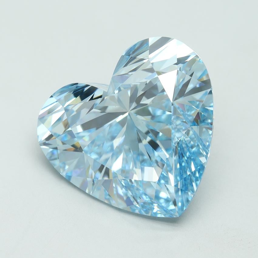 15.35 Ct. Fancy Vivid Blue Heart Lab Grown Diamond