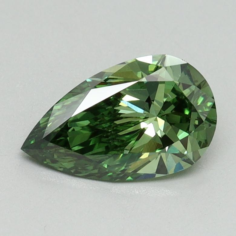 0.90 Ct. Fancy Vivid Green Pear Lab Grown Diamond