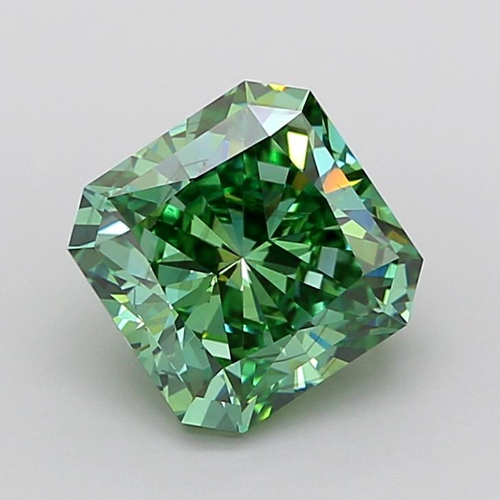 3.05 Ct. Fancy Vivid  Green Radiant Lab Grown Diamond